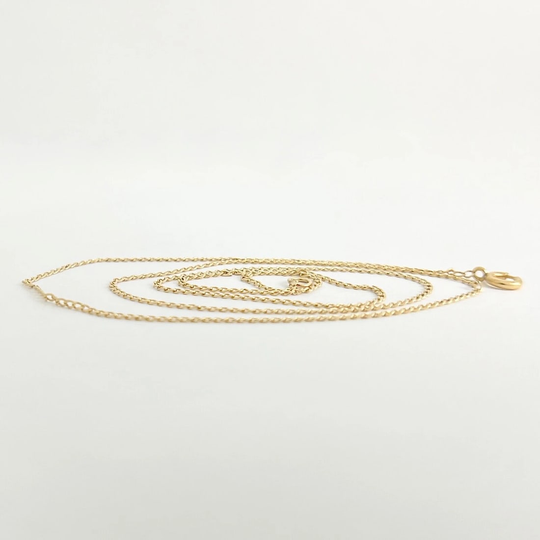 Thin Curb Chain Necklace 14K Yellow Gold, 17.5 Inches, 1.2 mm, 1.19 Grams - 5