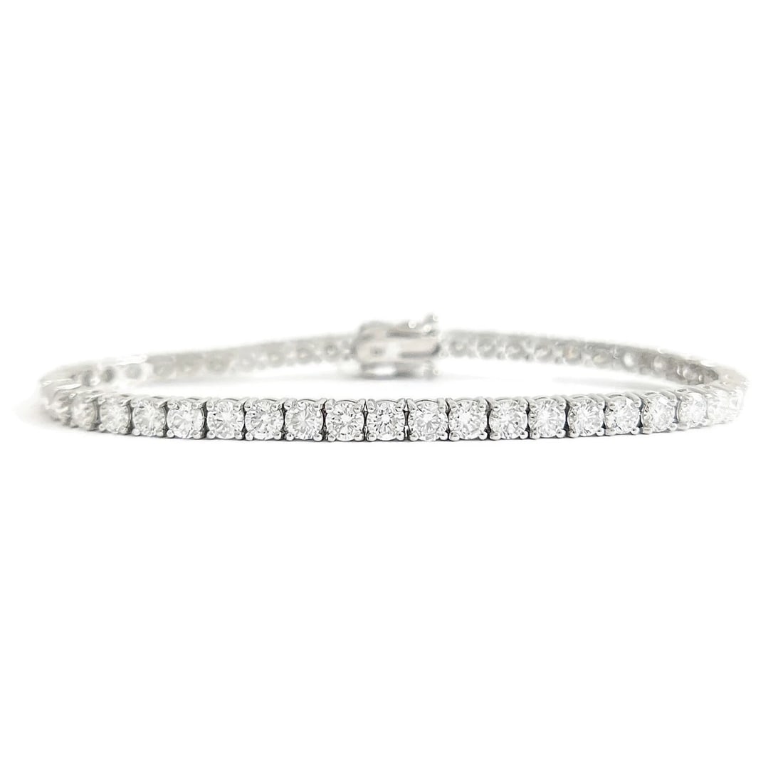 Round Lab-Created Diamond Tennis Bracelet 14K White Gold, 7 Inches, 8.04 CTW (1 of 5)