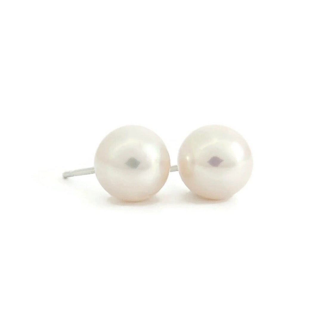 Round Cultured Pearl Stud Earrings 14K White Gold, 7 mm - 7.5 mm (1 of 5)