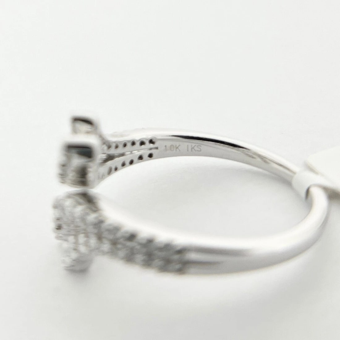 Diamond Wrap Bypass Statement Ring 10K White Gold, .65 CTW - 9