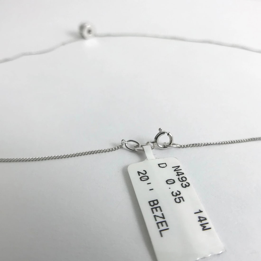 Round Brilliant Bezel Set Diamond Pendant Necklace in 14K White Gold, .35 CT - 11