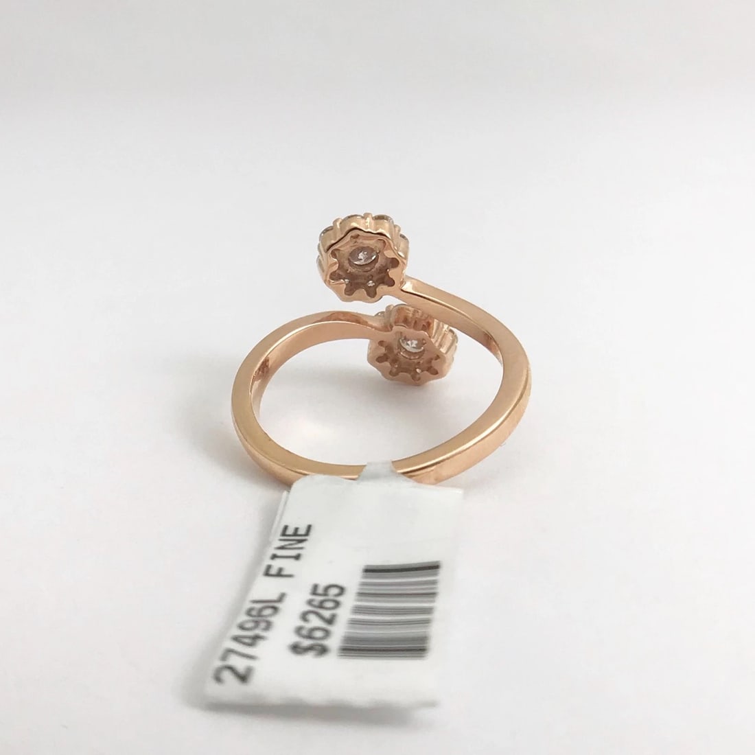 Diamond Cluster Flower Wrap Ring 14K Pink Rose Gold, .85 CTW, Size 7, 4.4 Grams - 10