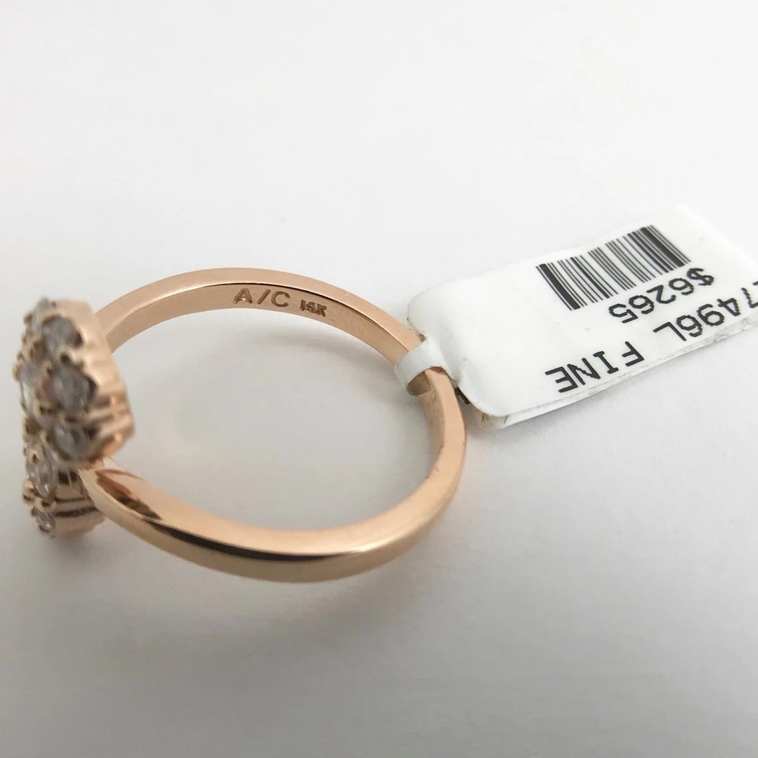 Diamond Cluster Flower Wrap Ring 14K Pink Rose Gold, .85 CTW, Size 7, 4.4 Grams - 12