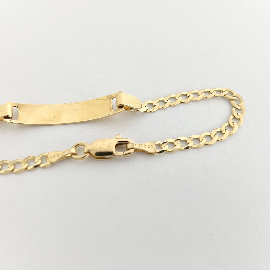 Vintage ID Nameplate Curb Chain Bracelet 14K Yellow Gold, 2.88 Grams - 3