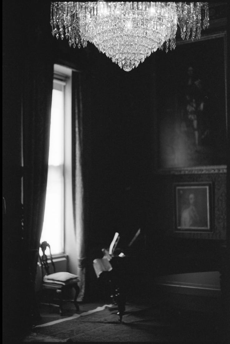 Chandelier, The Music Room, Oxburgh Hall - Silver Gelatin Photograph: Title: Chandelier, The Music Room, Oxburgh Hall - Silver Gelatin Photograph Description: 16 x 20 in Medium: Chandelier, The Music Room, Oxburgh Hall - Silver Gelatin Photograph - Limited Edition of 10