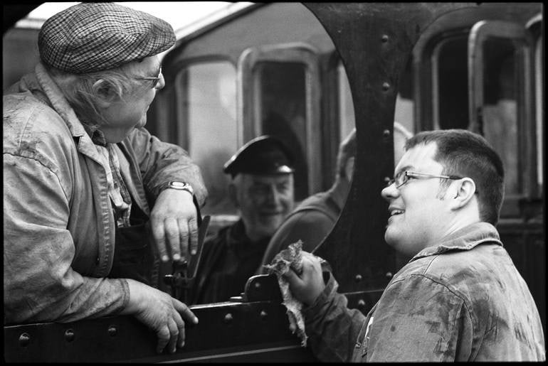 Locomotive Engineers, Mid-Suffolk Light Railway - Silver Gelatin Photograph: Title: Locomotive Engineers, Mid-Suffolk Light Railway - Silver Gelatin Photograph Description: 20 x 16 in Medium: Locomotive Engineers, Mid-Suffolk Light Railway - Silver Gelatin Photograph -