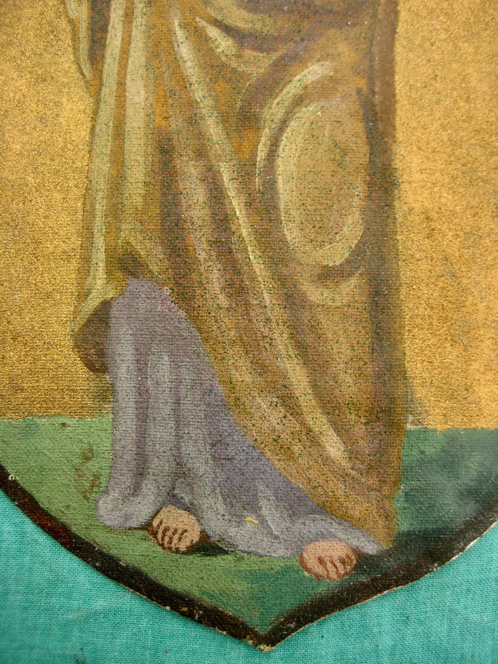 19th Century Byzantine Style Watercolor Painting of Joseph and Child Blason - 7