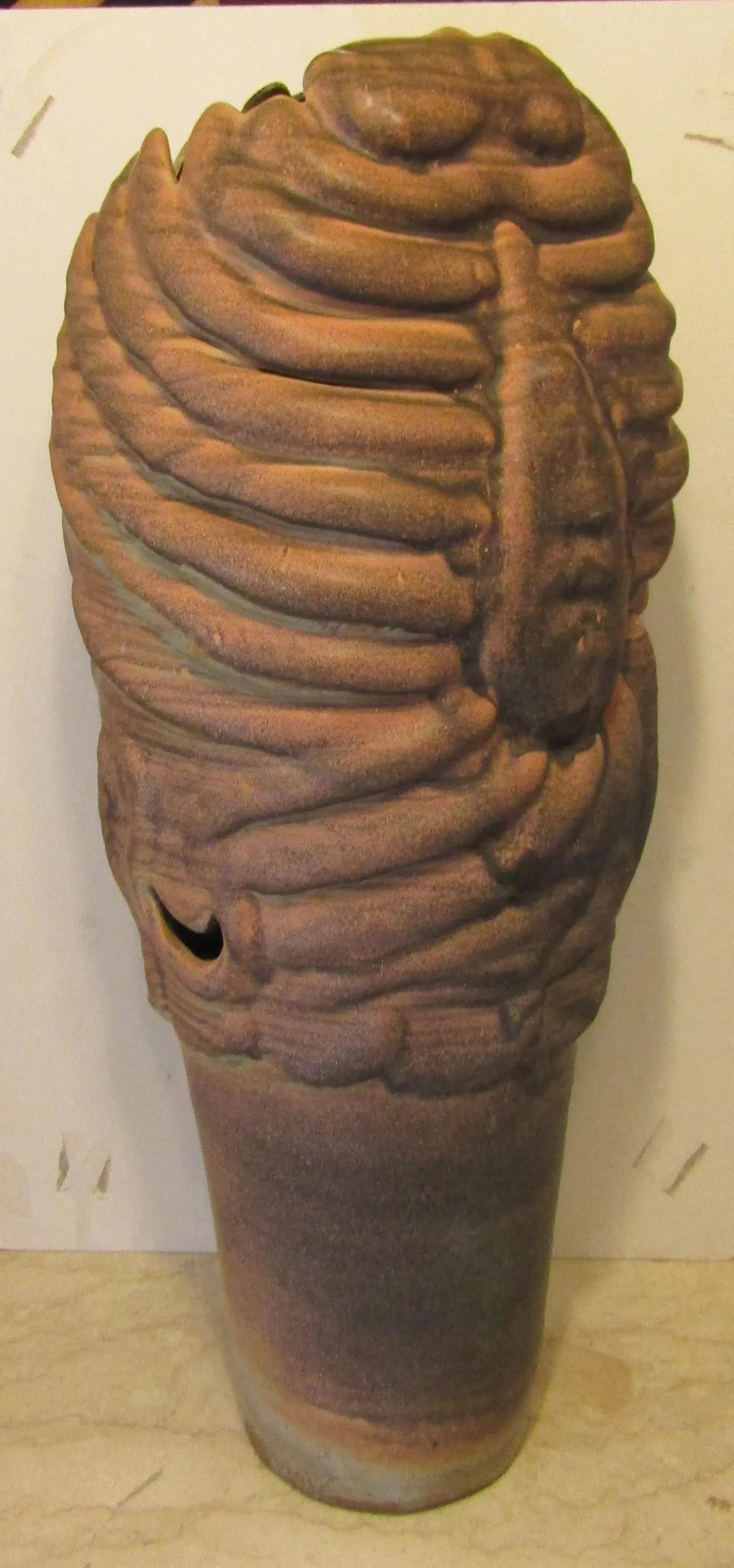 1950s Large Monté Artist Signed Amorphic Figurative Studio Pottery Floor Vase - 2