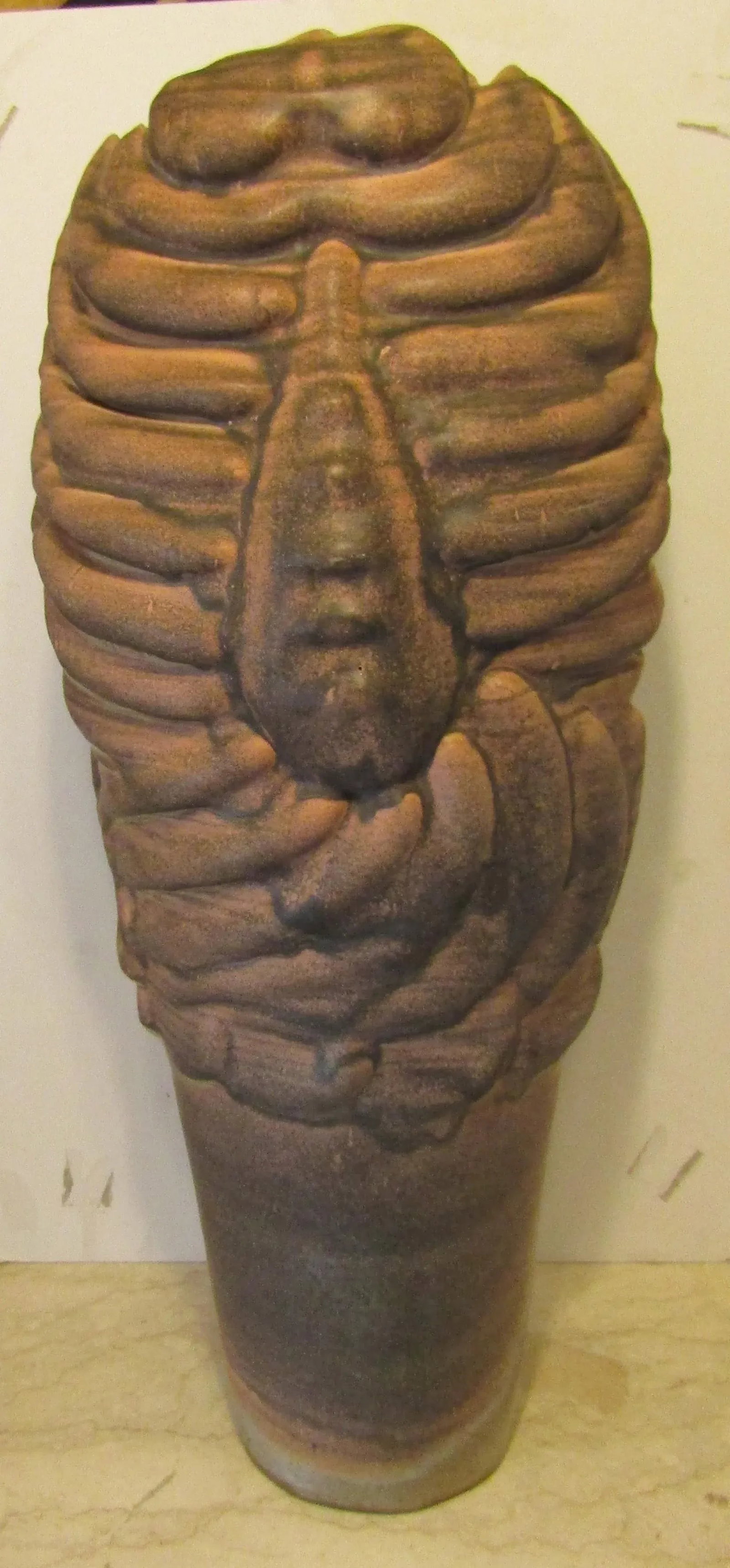 1950s Large Monté Artist Signed Amorphic Figurative Studio Pottery Floor Vase - 5
