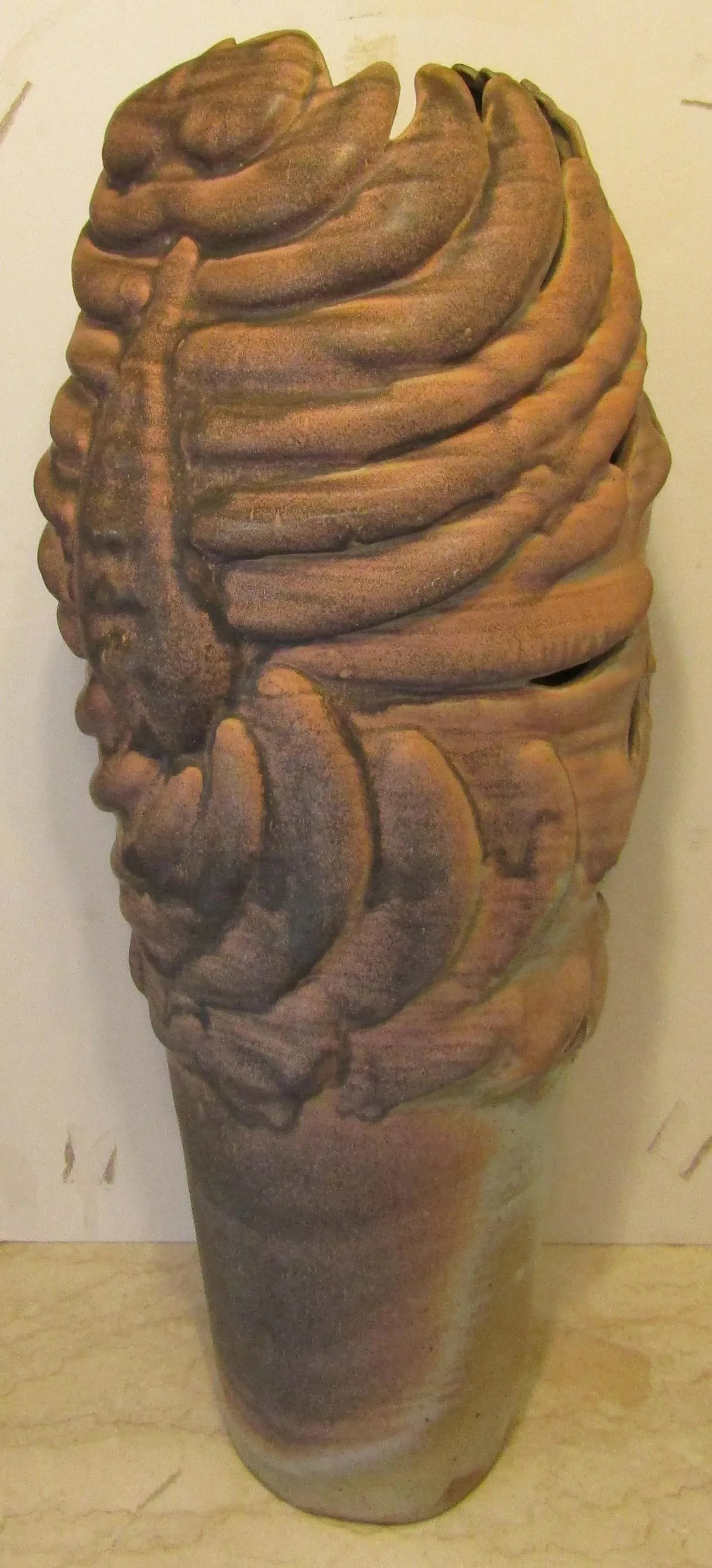 1950s Large Monté Artist Signed Amorphic Figurative Studio Pottery Floor Vase - 6