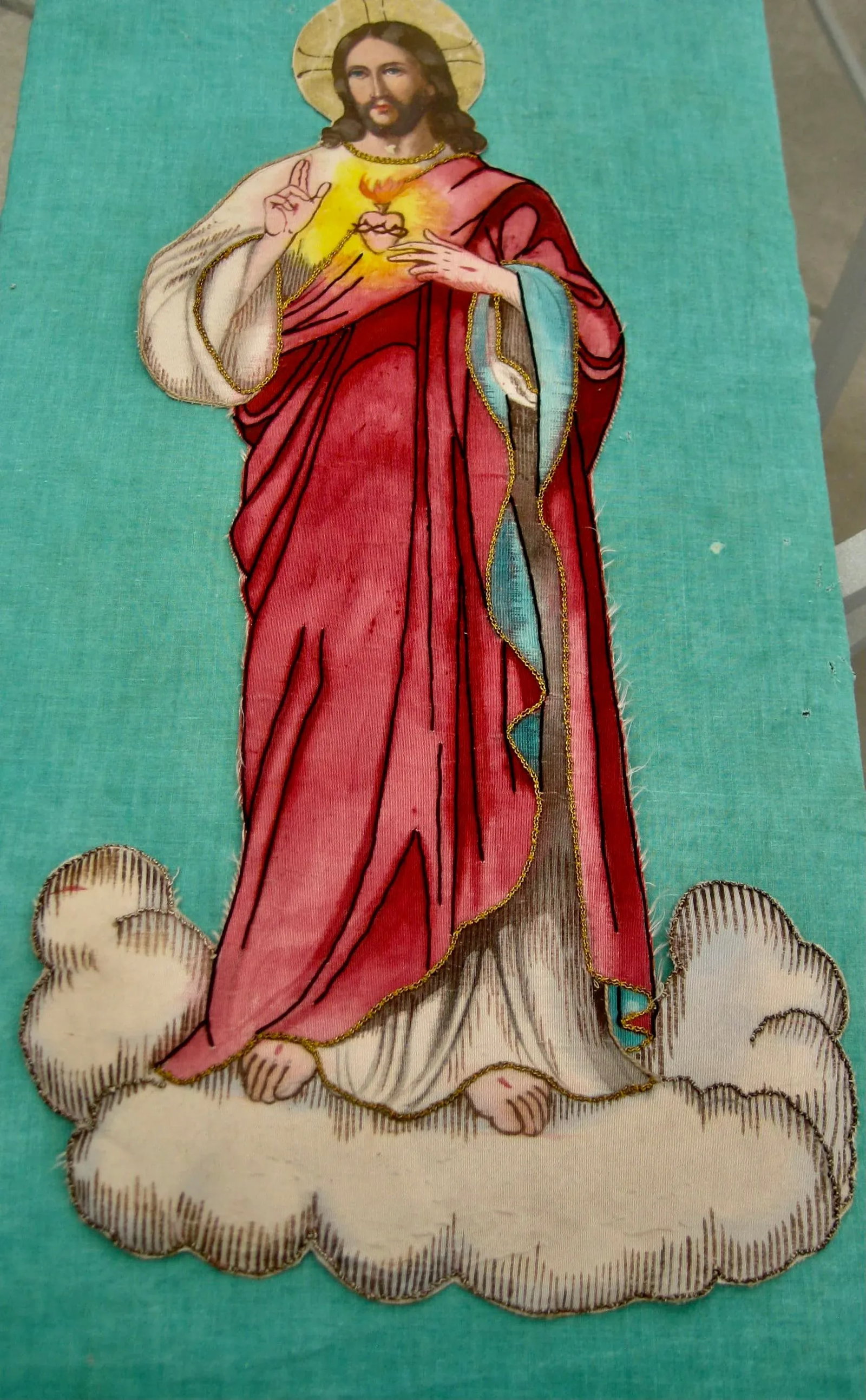 Late 19th Century French Embroidery of Christ - 2