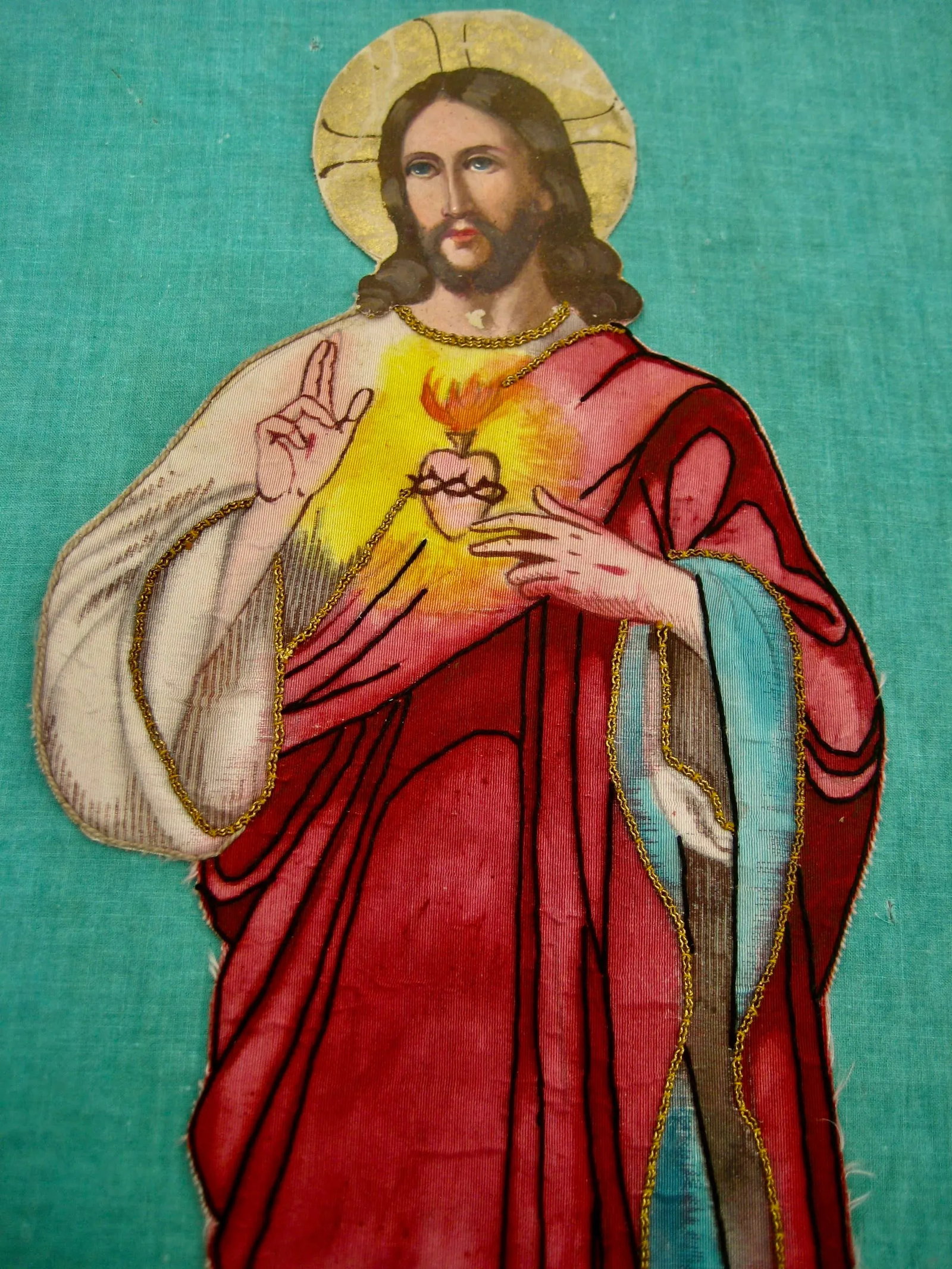 Late 19th Century French Embroidery of Christ - 3