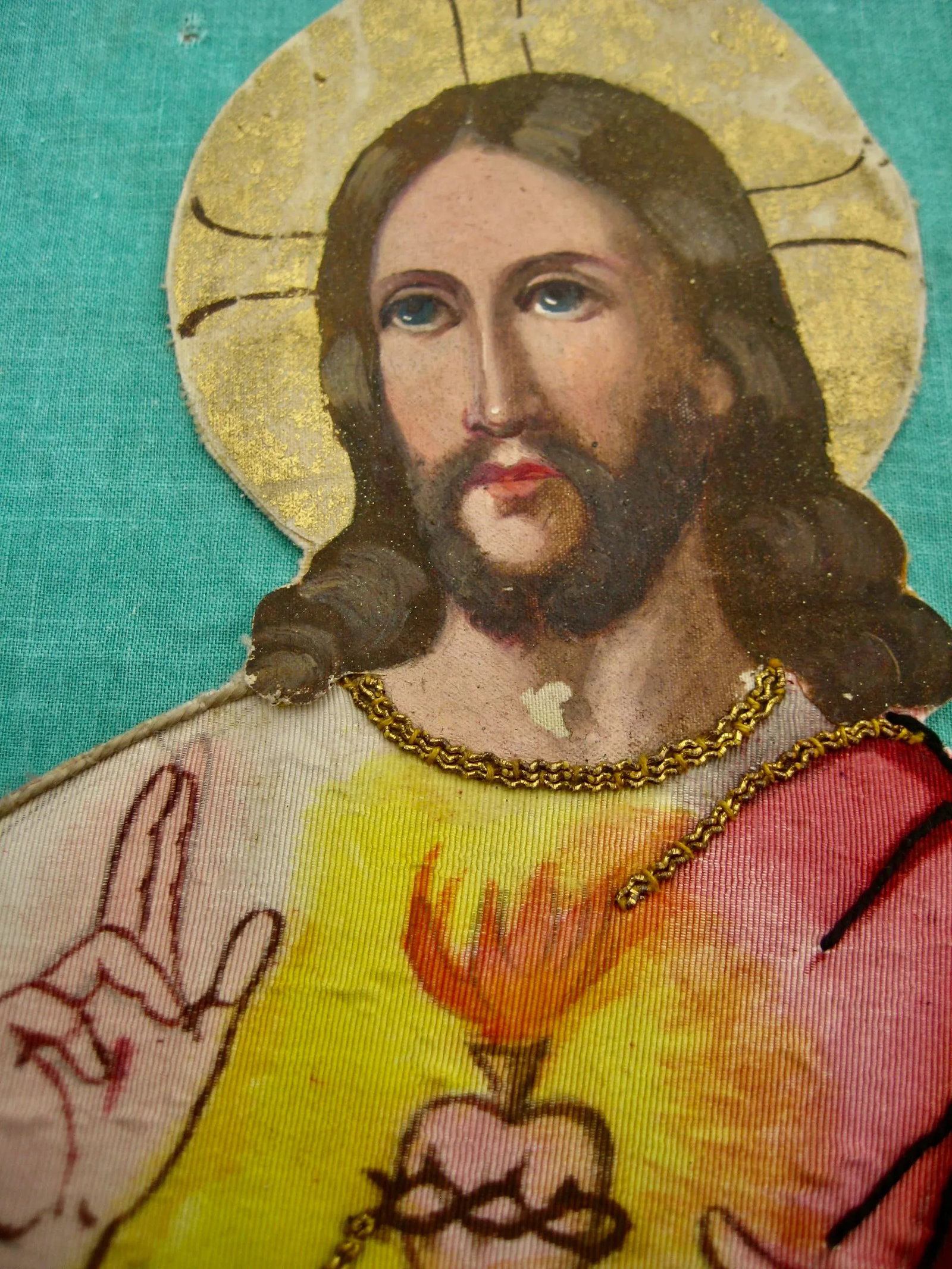 Late 19th Century French Embroidery of Christ - 4