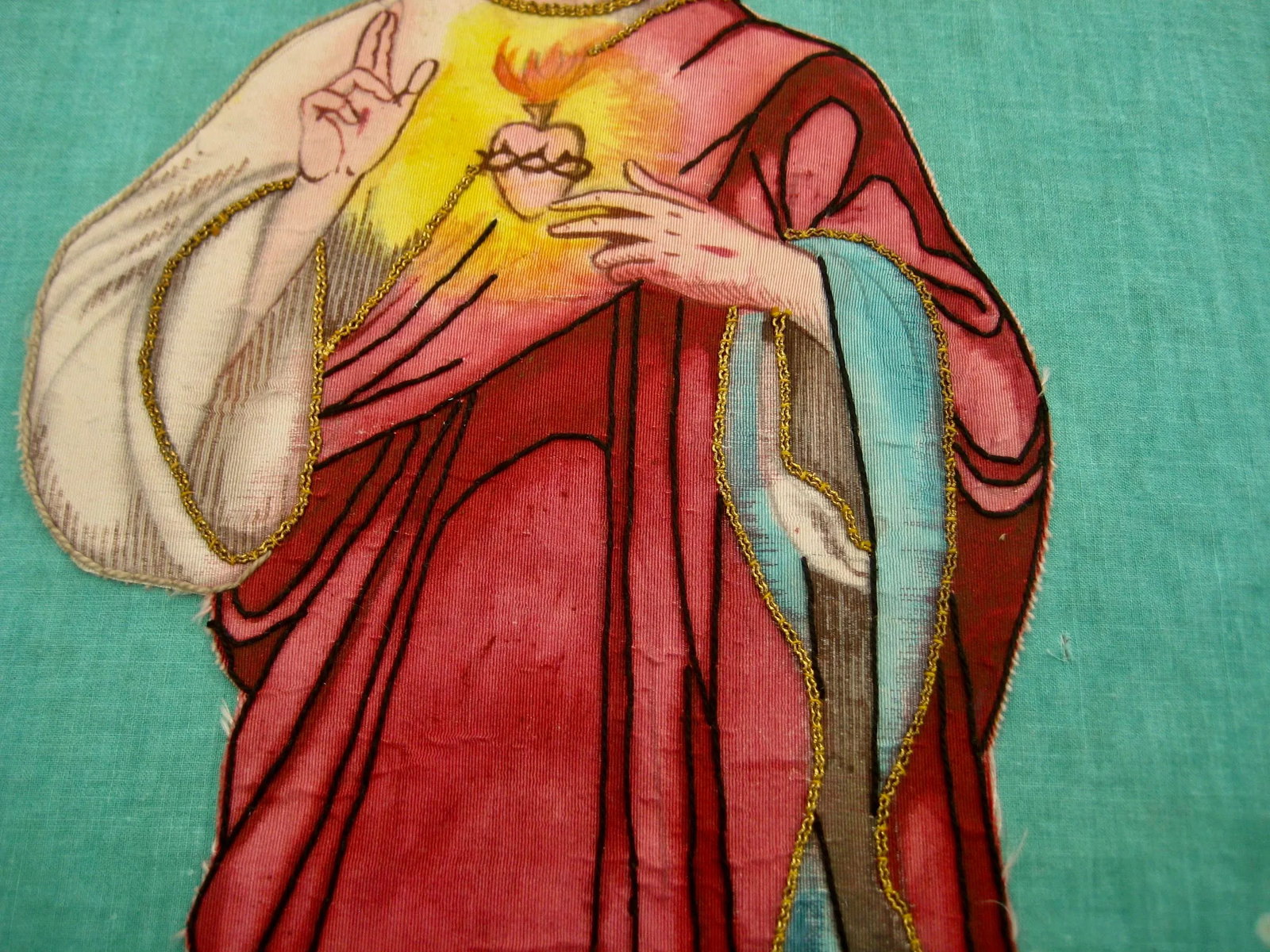 Late 19th Century French Embroidery of Christ - 5