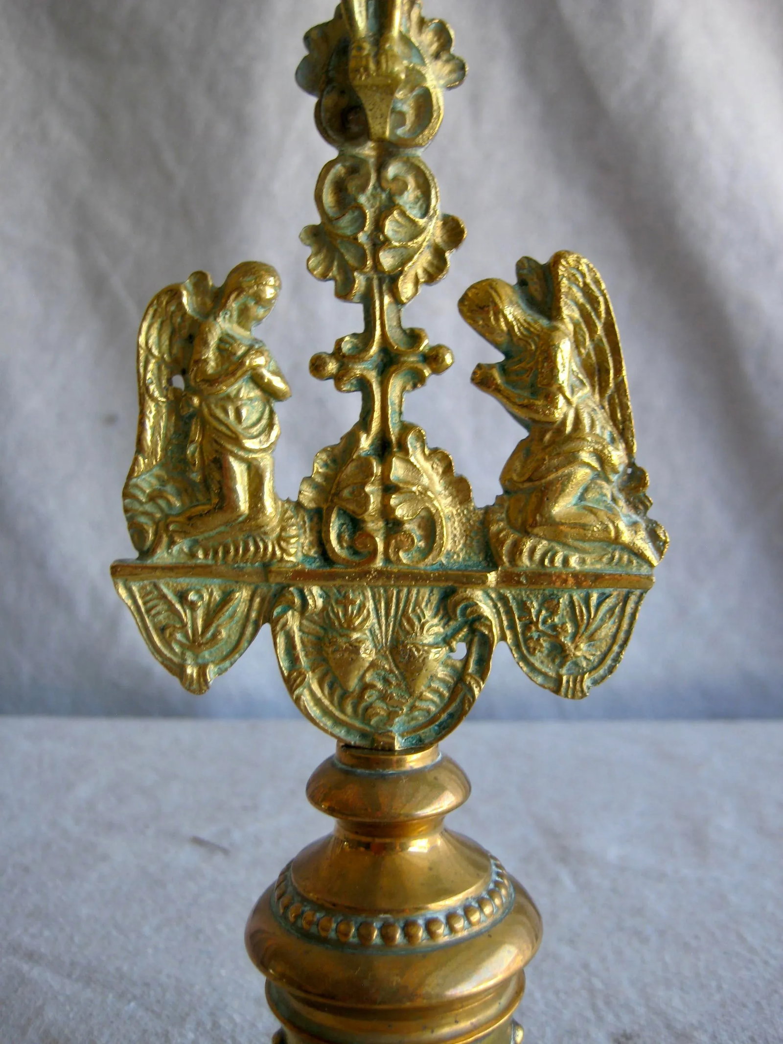 Early 19th Century Charles X Brass Table Crucifix - 2