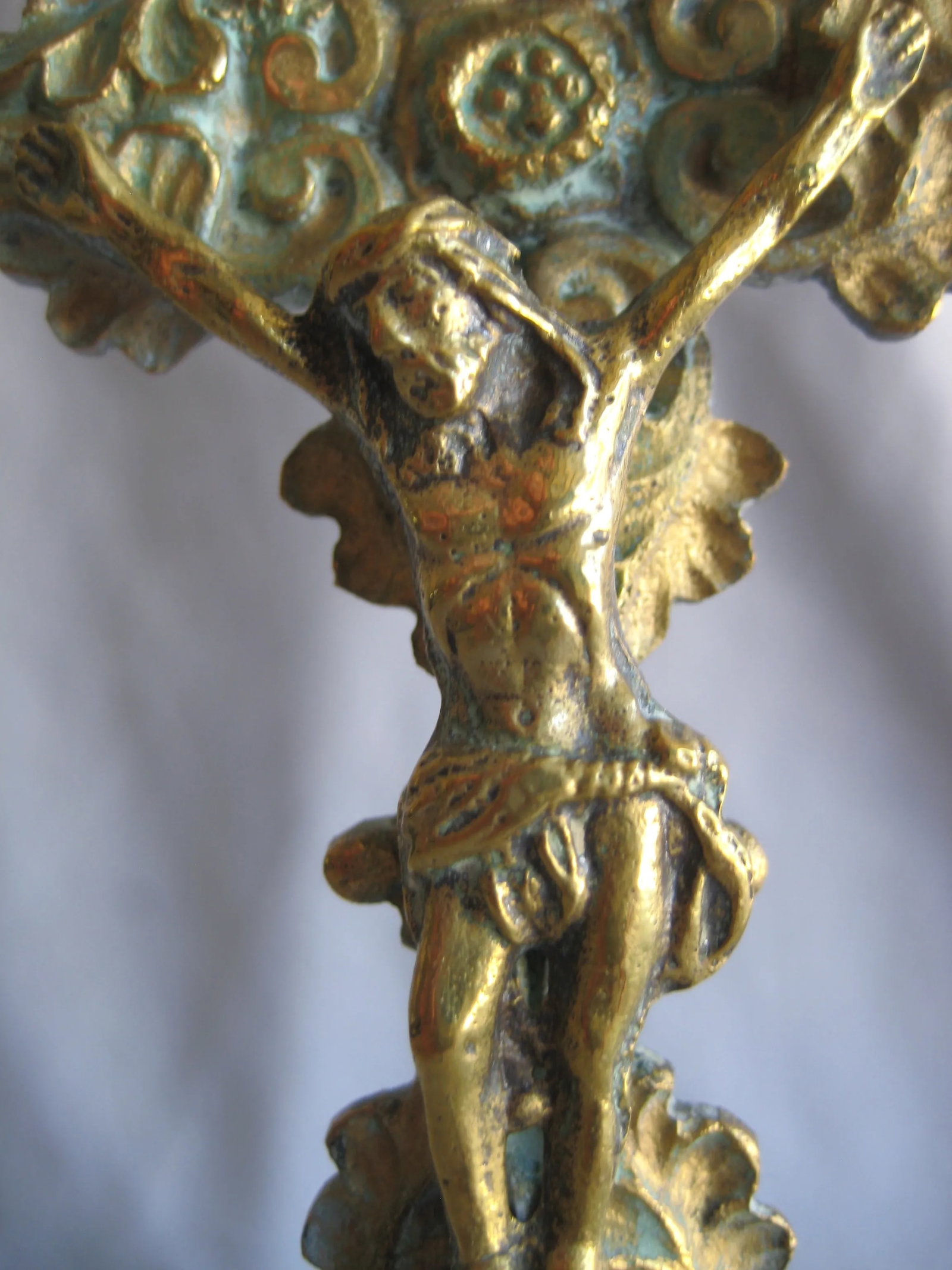 Early 19th Century Charles X Brass Table Crucifix - 5
