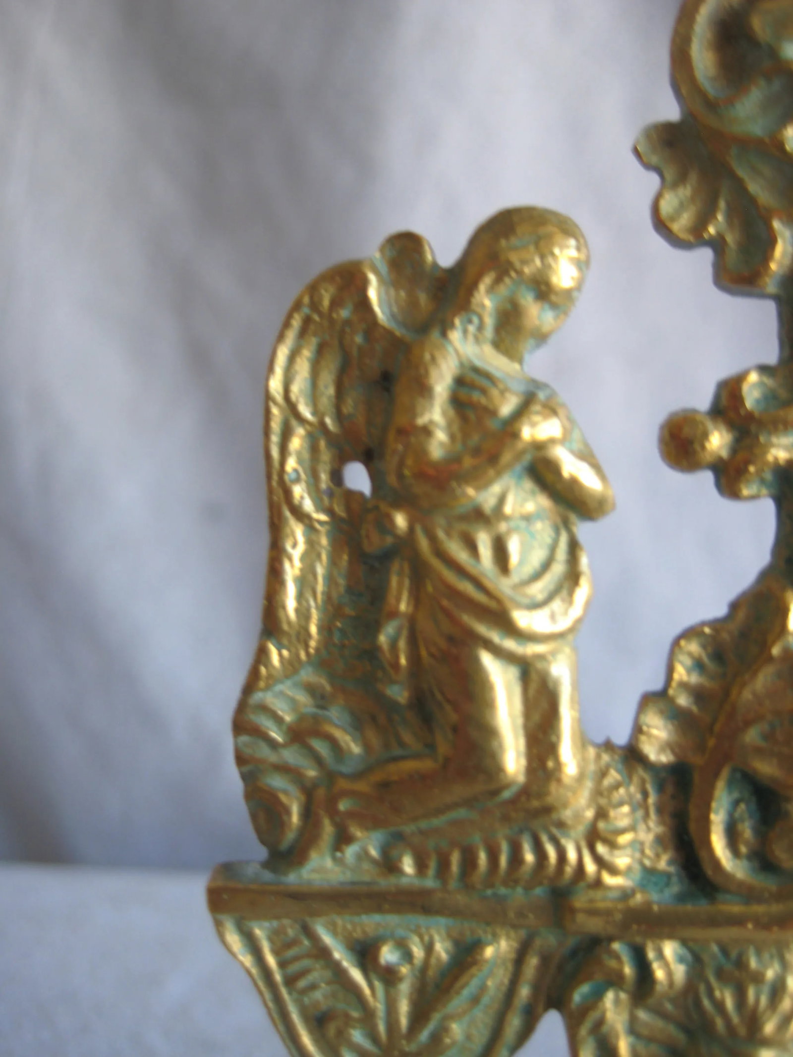 Early 19th Century Charles X Brass Table Crucifix - 6