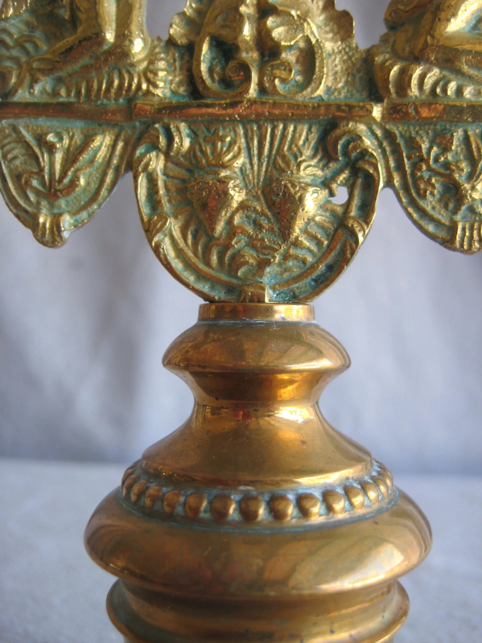Early 19th Century Charles X Brass Table Crucifix - 7