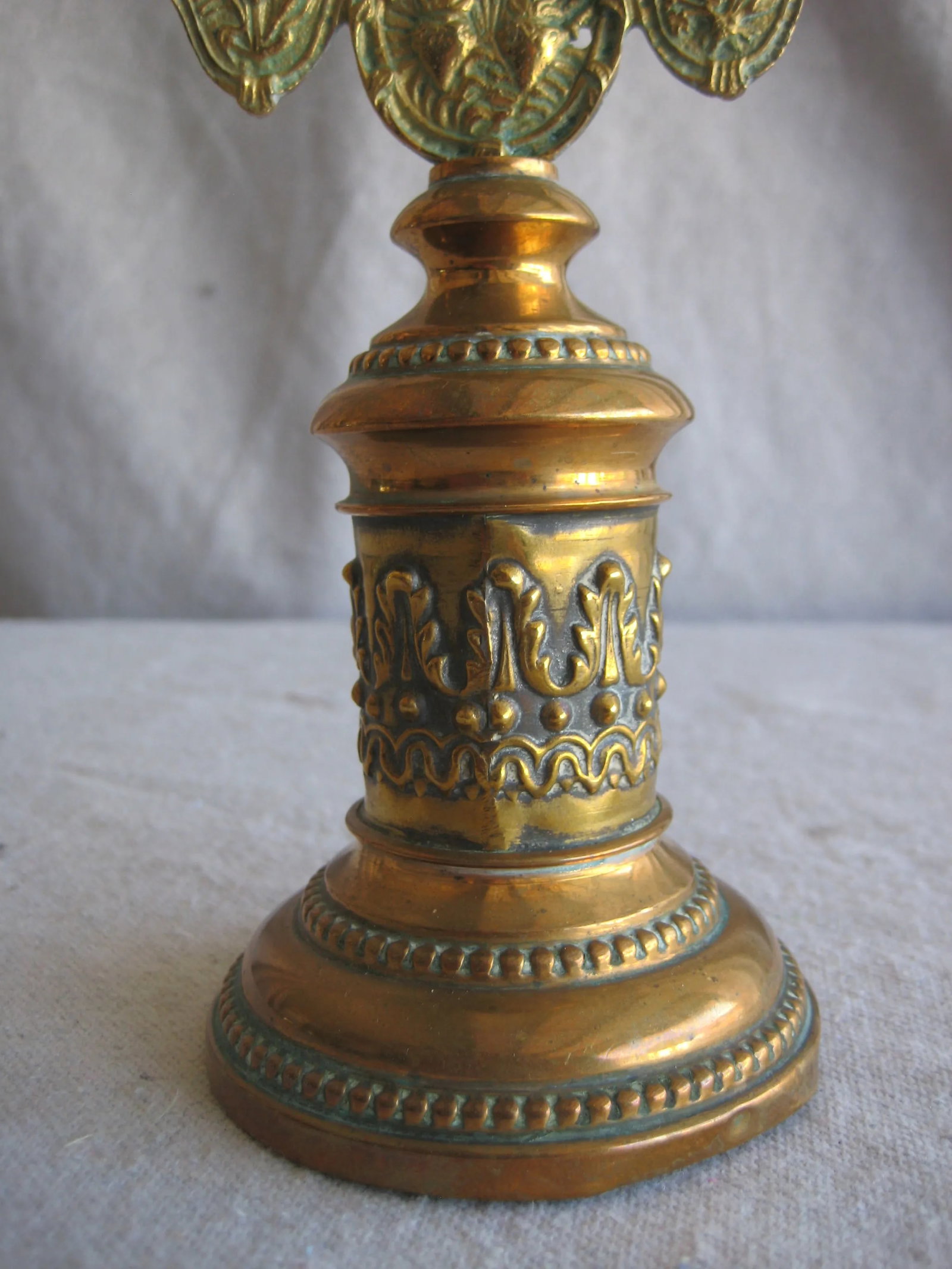 Early 19th Century Charles X Brass Table Crucifix - 8