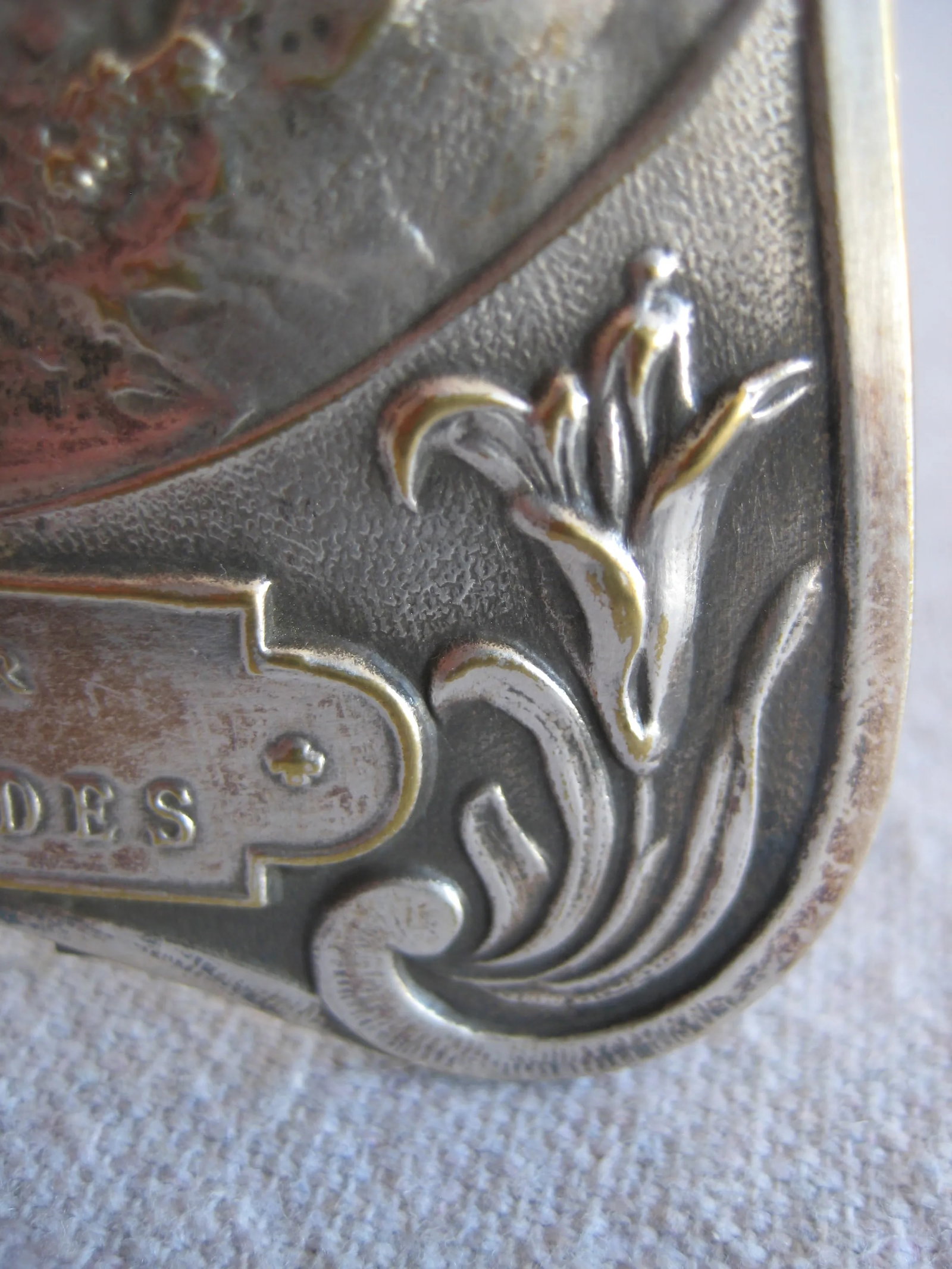 Silver Plate Frame Showing Saint Therese and the Virgin Marie in Lourdes France Circa 1905 - 4