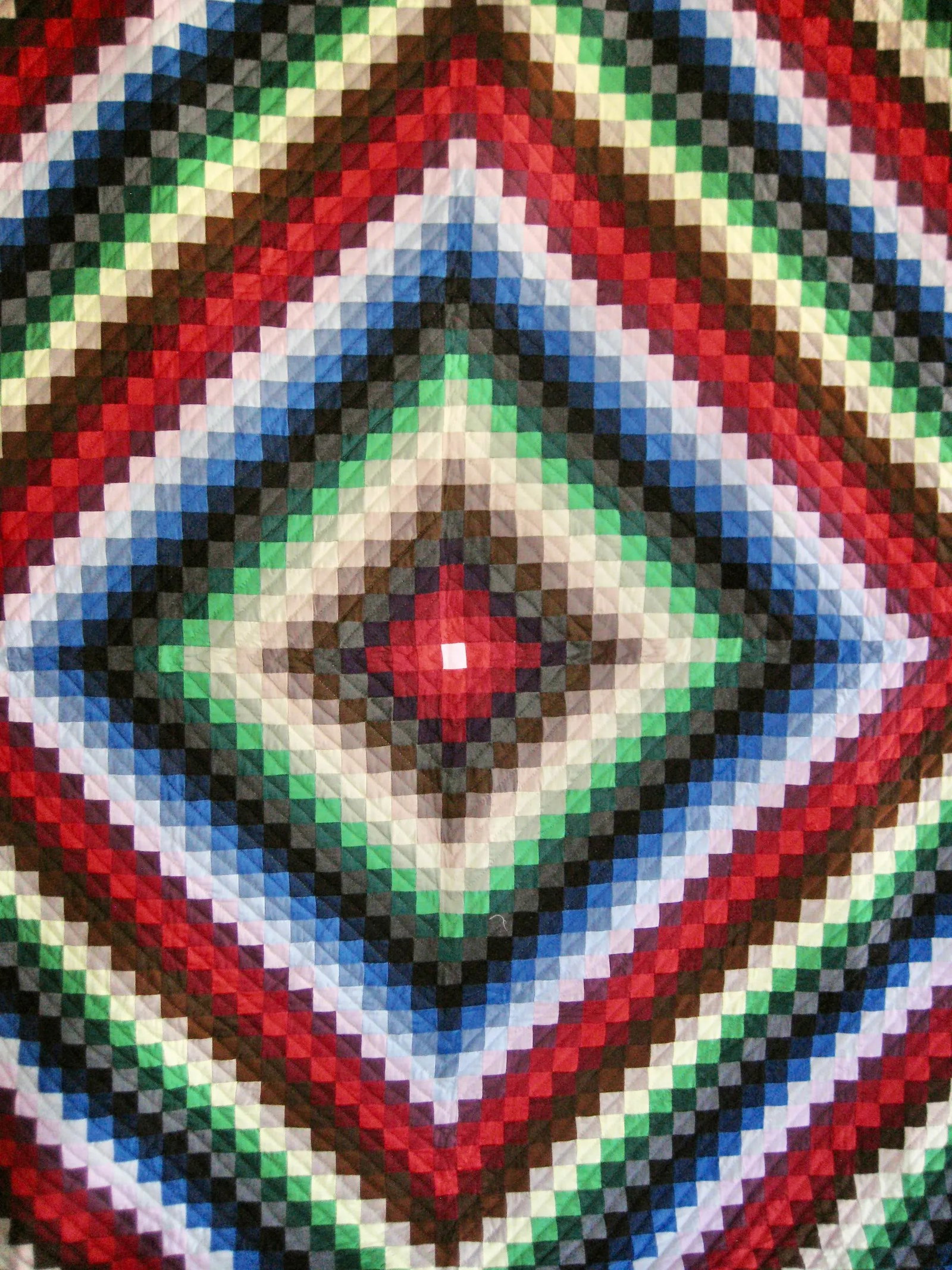 American Mid Century Modern Amish Diamond Design Quilt - 5