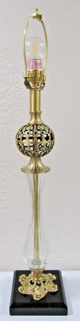 Chelsea House Daines Glass and Brass Art Nouveau Style Accent Lamp - 2
