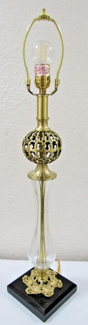 Chelsea House Daines Glass and Brass Art Nouveau Style Accent Lamp - 3