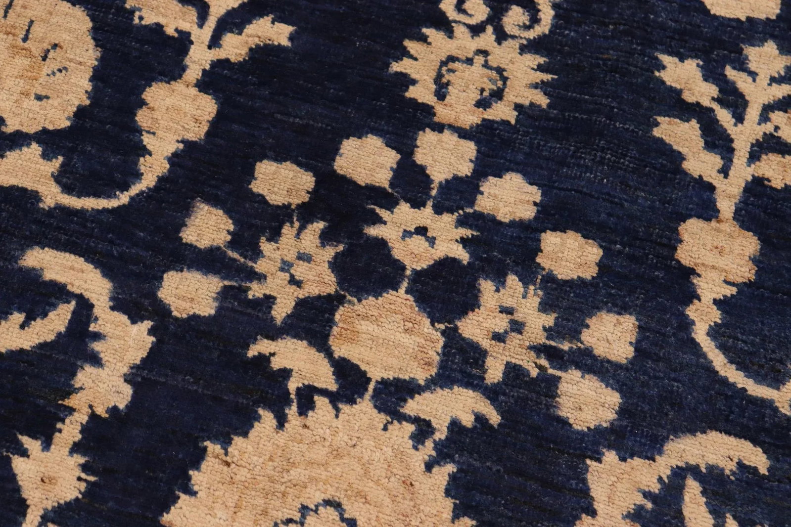 1990s Bohemien Ziegler Blue Brown Hand-Knotted Wool Rug - 9'7'' X 14'6'' - 6