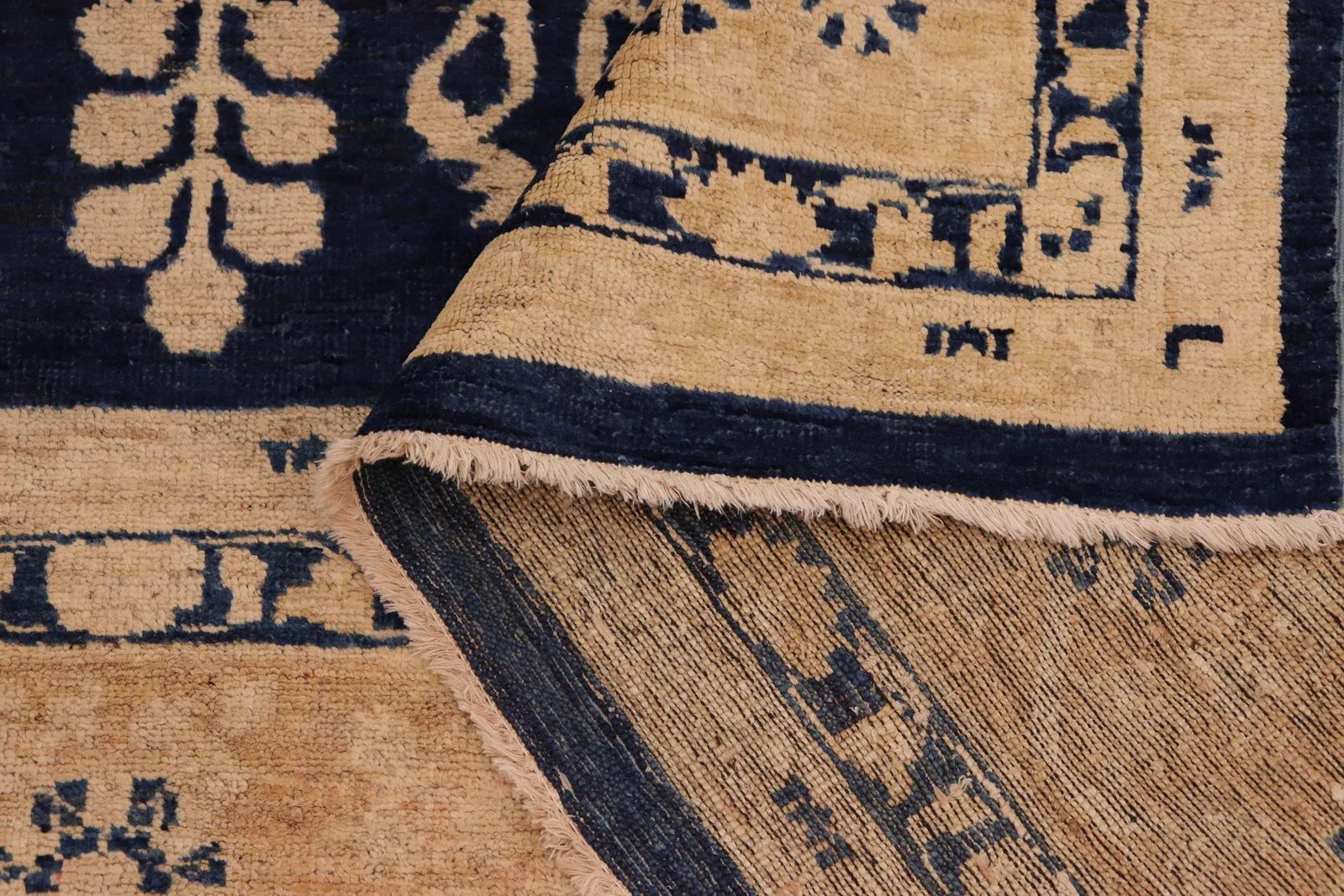 1990s Bohemien Ziegler Blue Brown Hand-Knotted Wool Rug - 9'7'' X 14'6'' - 8