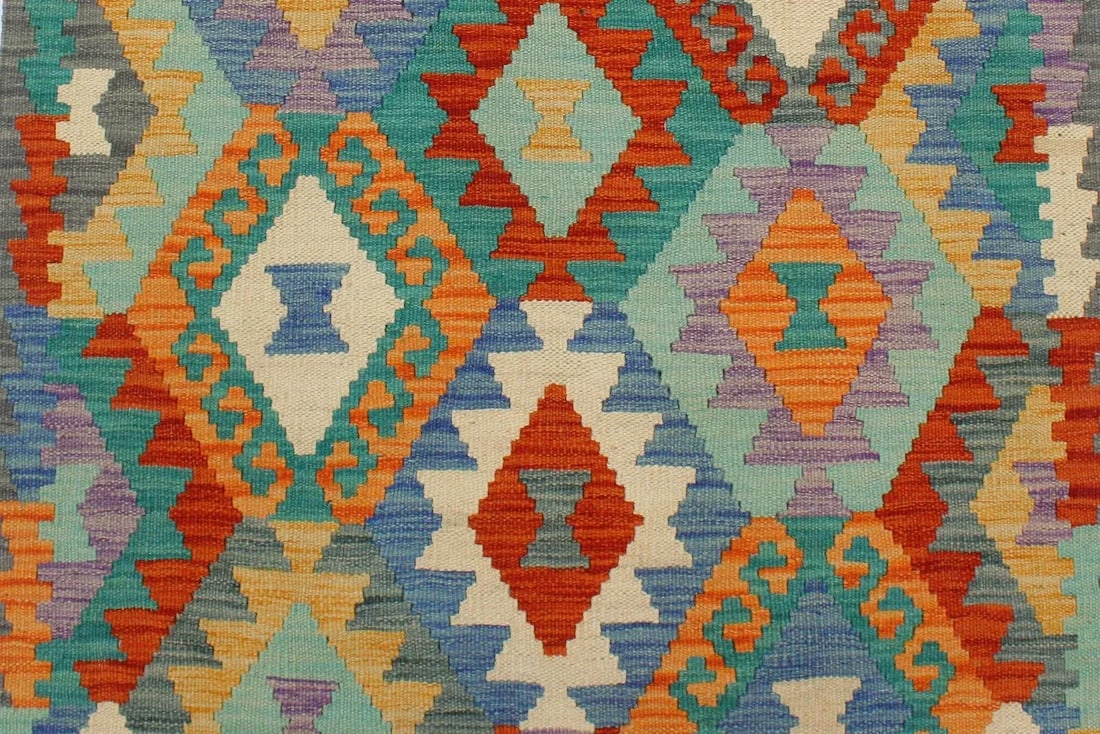 1990s Kilim Blue Gray Wool Rug - 2'9" X 4'2" - 6
