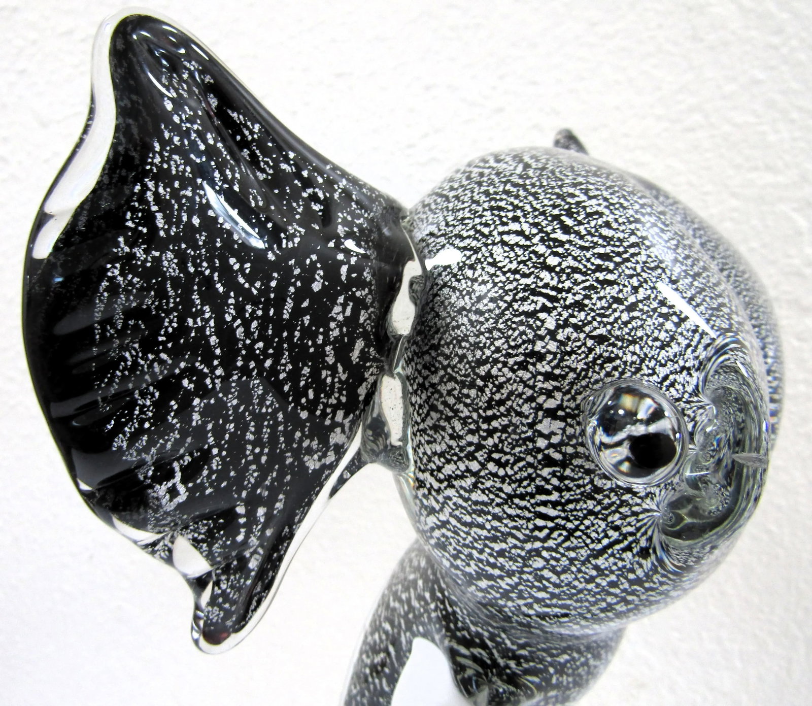 1970s Murano Attributed Art Glass Sommerso Tusked Elephant Head Sculpture - 11