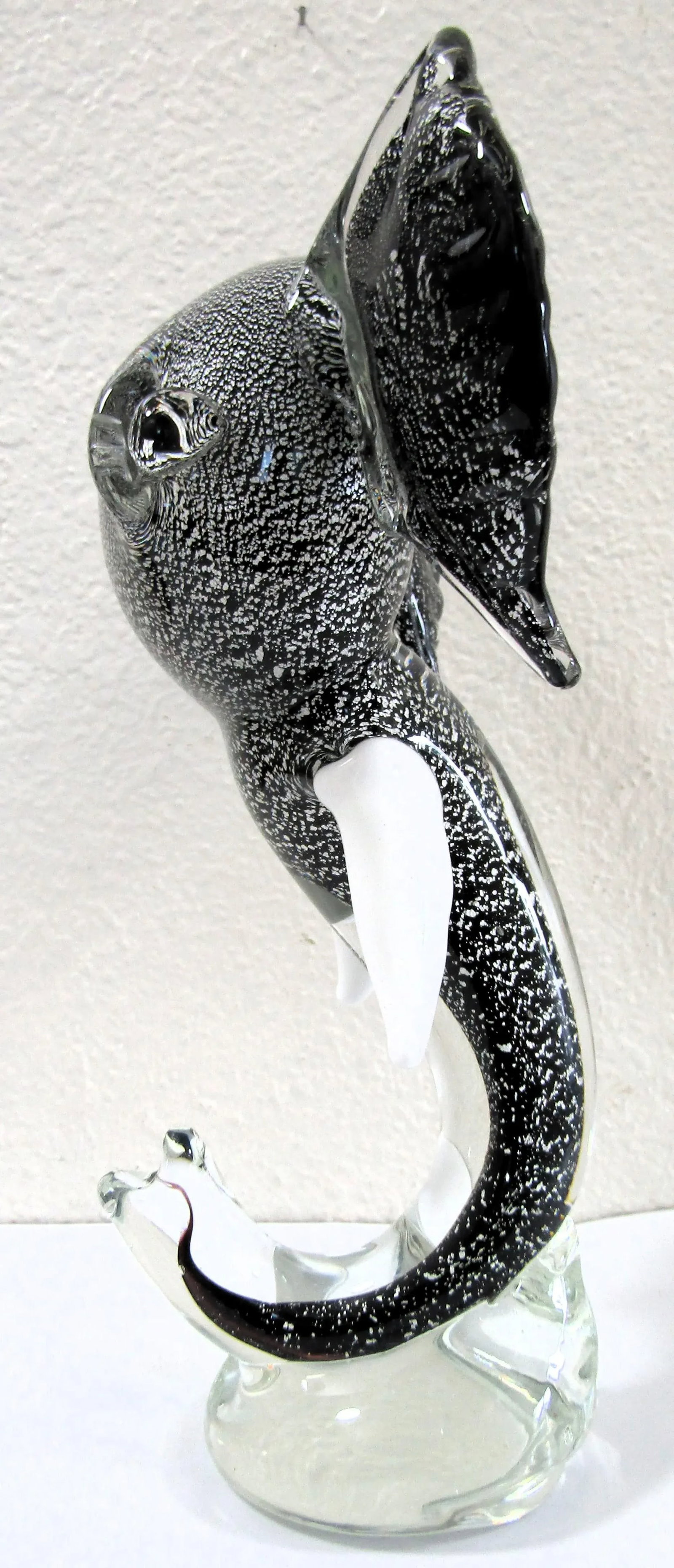 1970s Murano Attributed Art Glass Sommerso Tusked Elephant Head Sculpture - 3