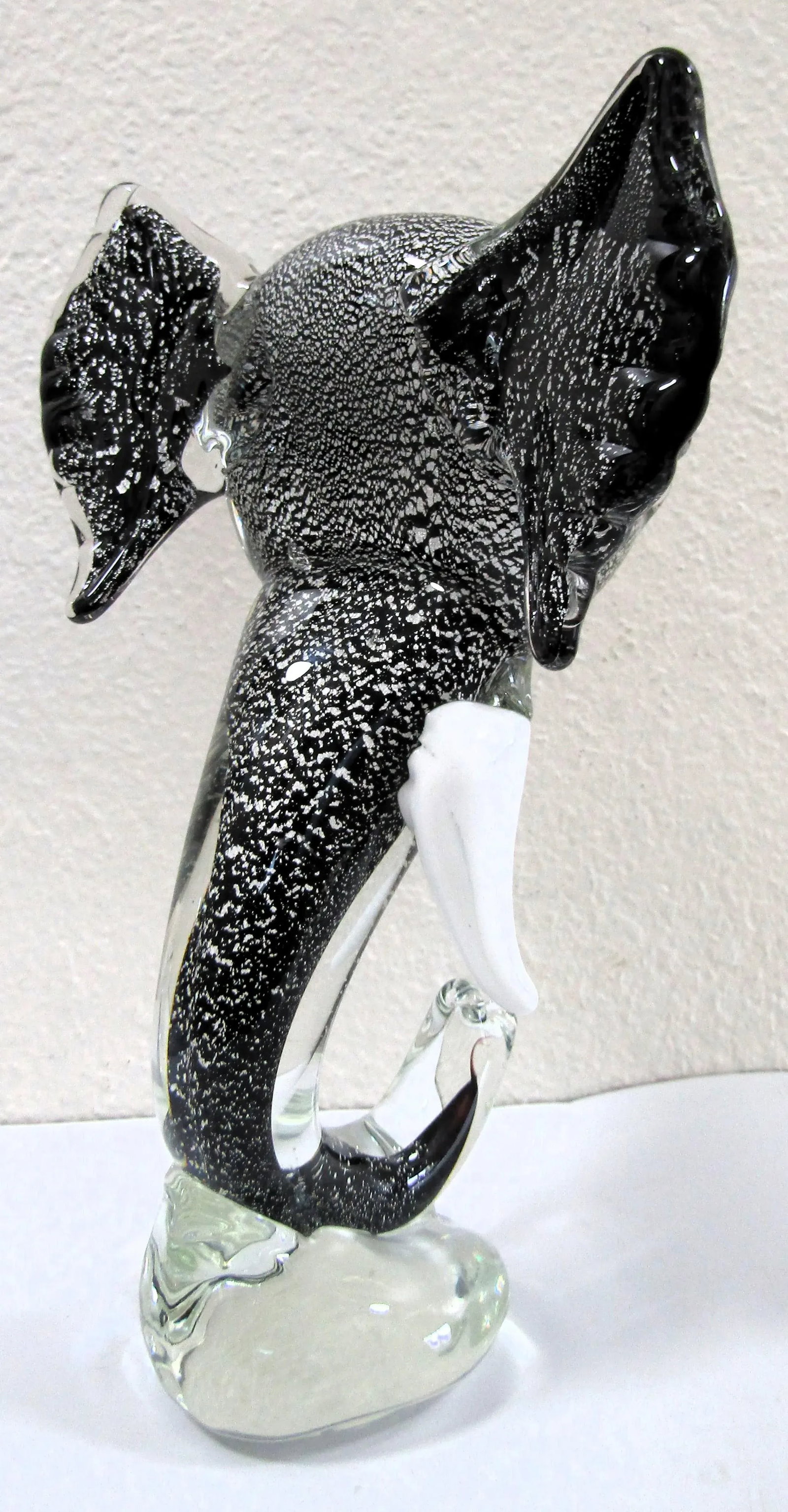 1970s Murano Attributed Art Glass Sommerso Tusked Elephant Head Sculpture - 4
