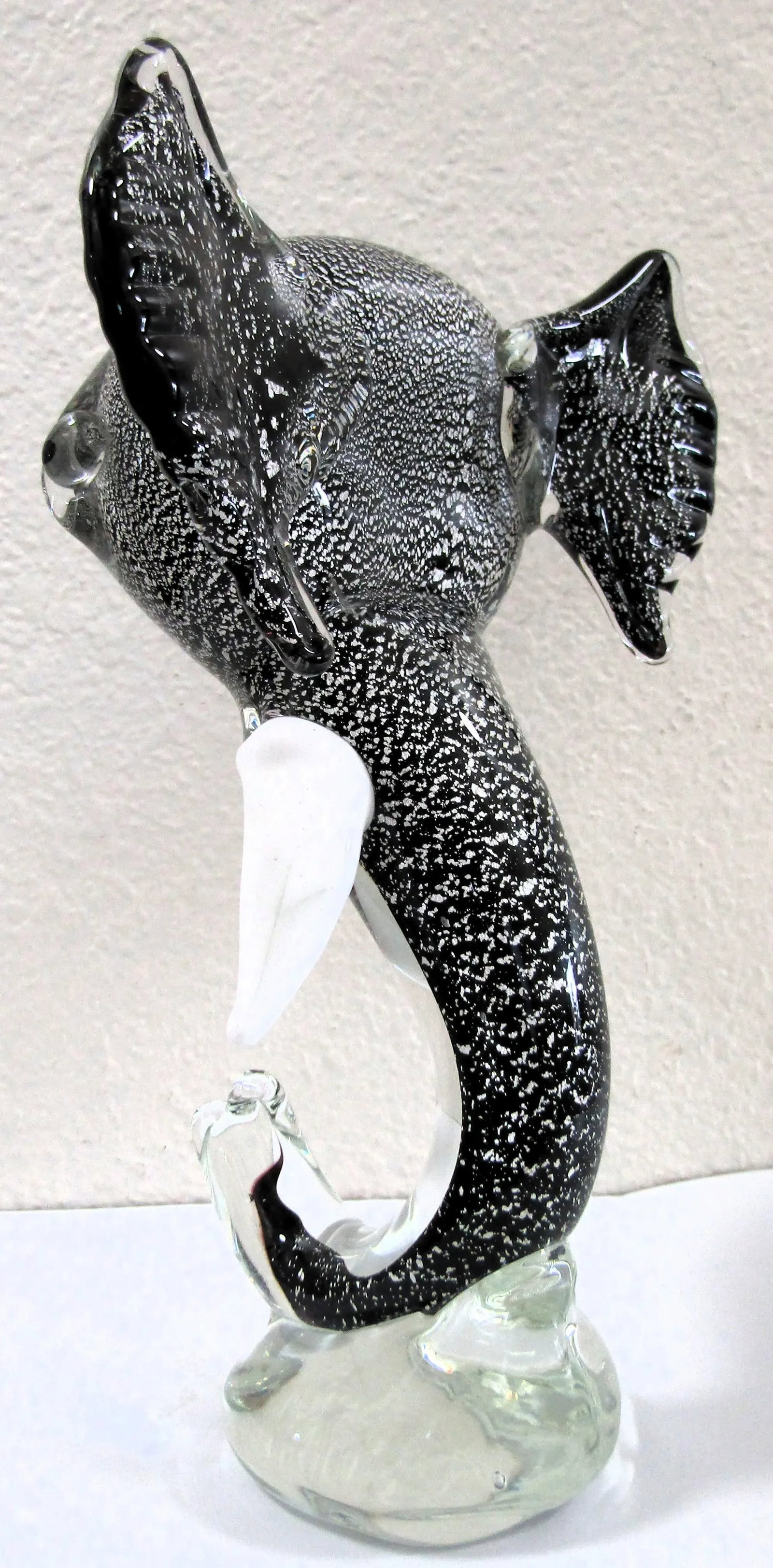 1970s Murano Attributed Art Glass Sommerso Tusked Elephant Head Sculpture - 5