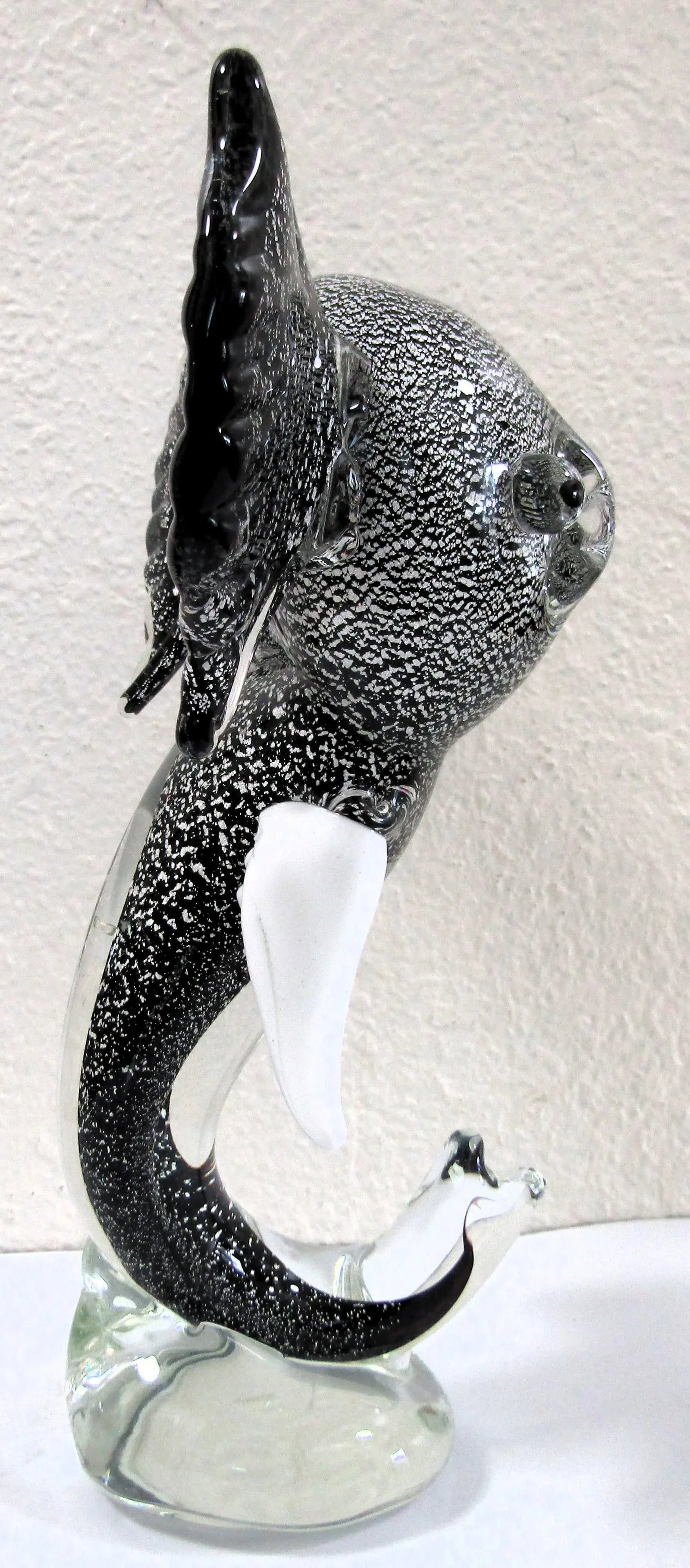 1970s Murano Attributed Art Glass Sommerso Tusked Elephant Head Sculpture - 7