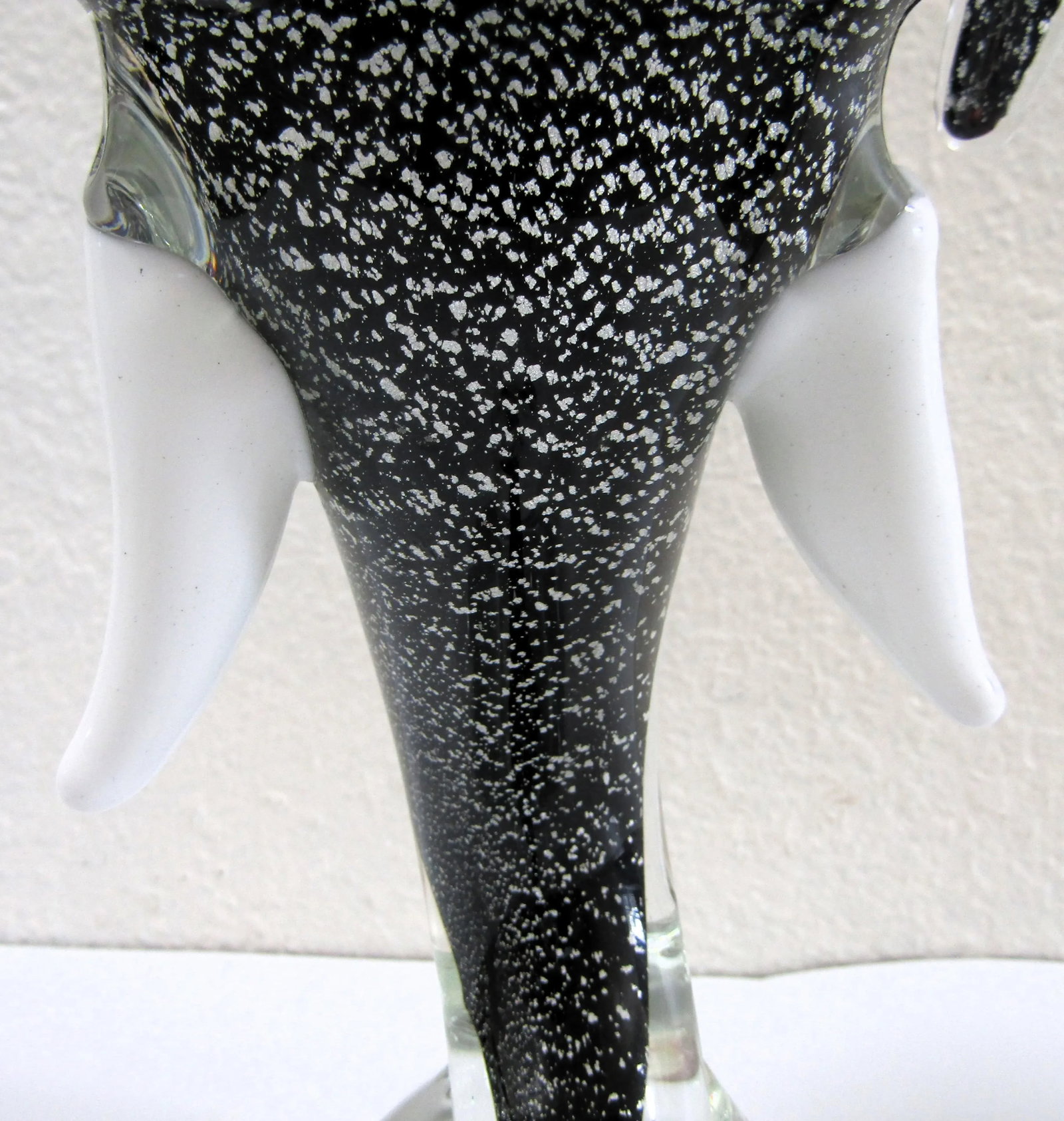1970s Murano Attributed Art Glass Sommerso Tusked Elephant Head Sculpture - 9