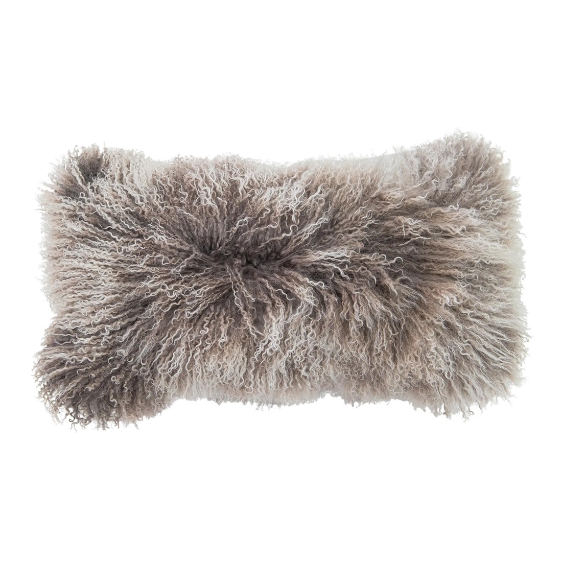 Gray Modern Mongolian Lamb Fur Single Side Pillow (1 of 5)