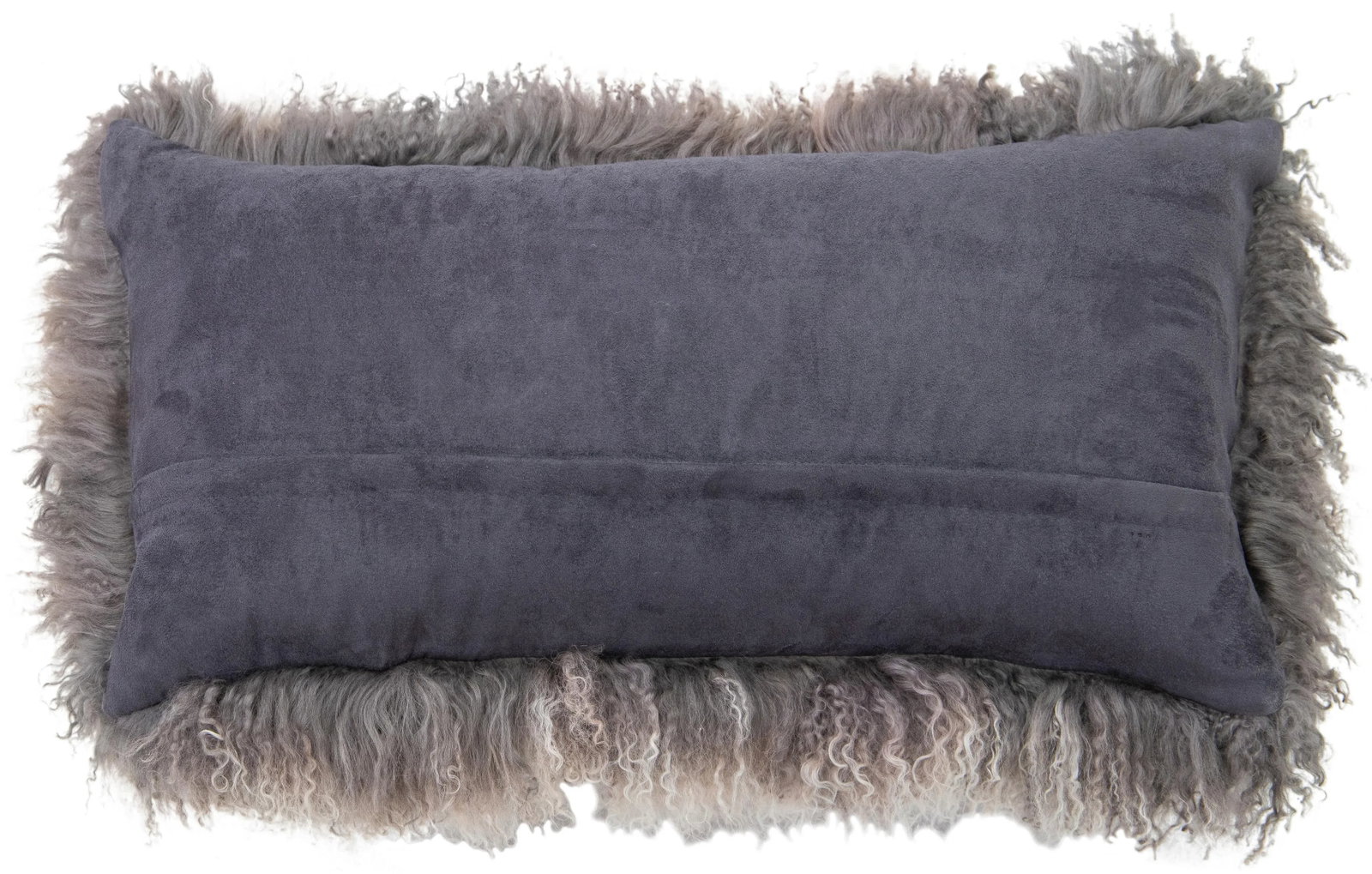Gray Modern Mongolian Lamb Fur Single Side Pillow - 3