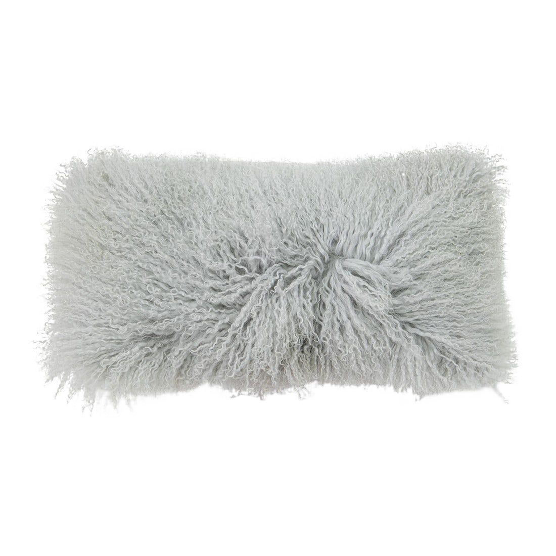Modern Mongolian Lamb Fur Single Side Pillow in Light Gray (1 of 5)