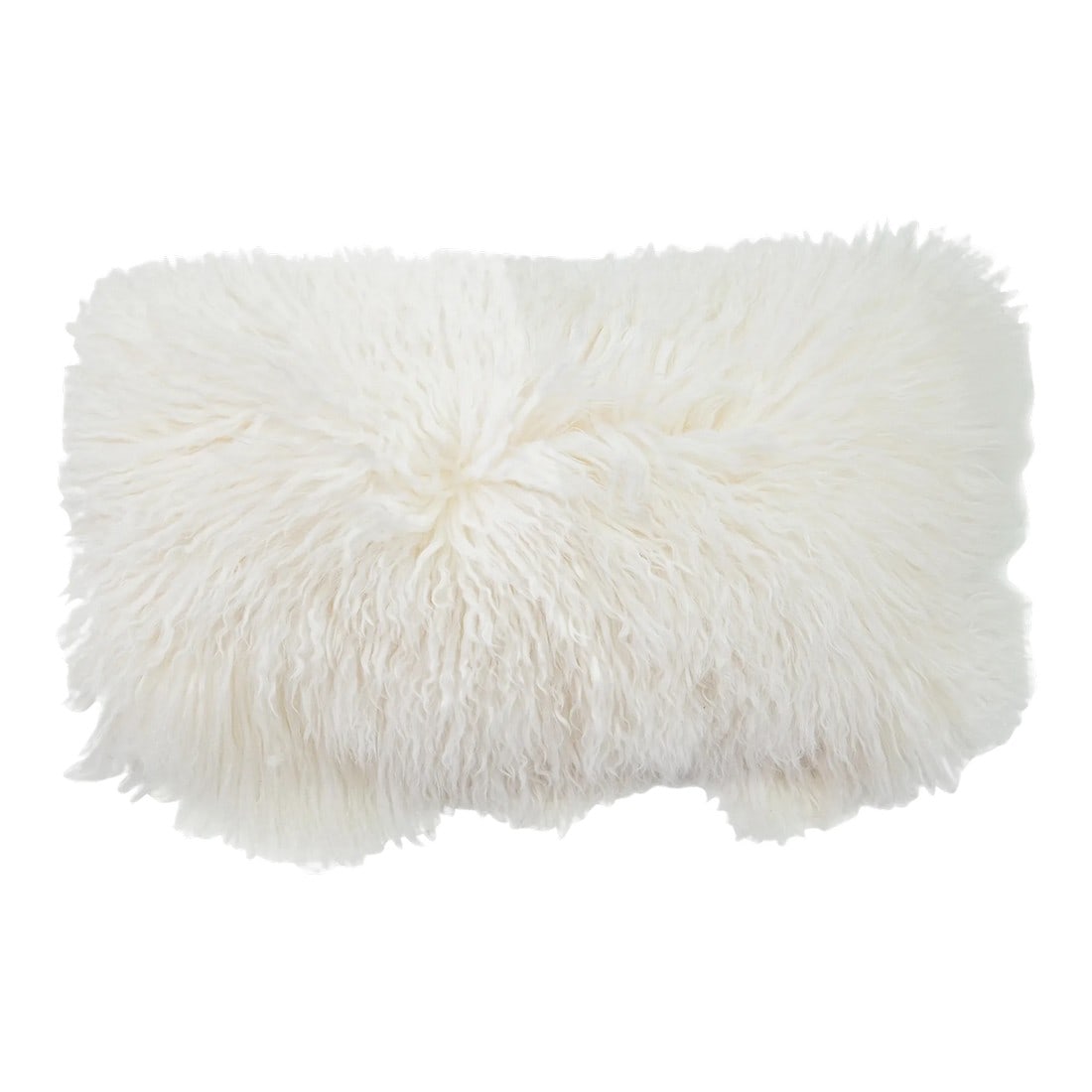 Modern Mongolian Lamb Fur Single Side Pillow in White (1 of 6)