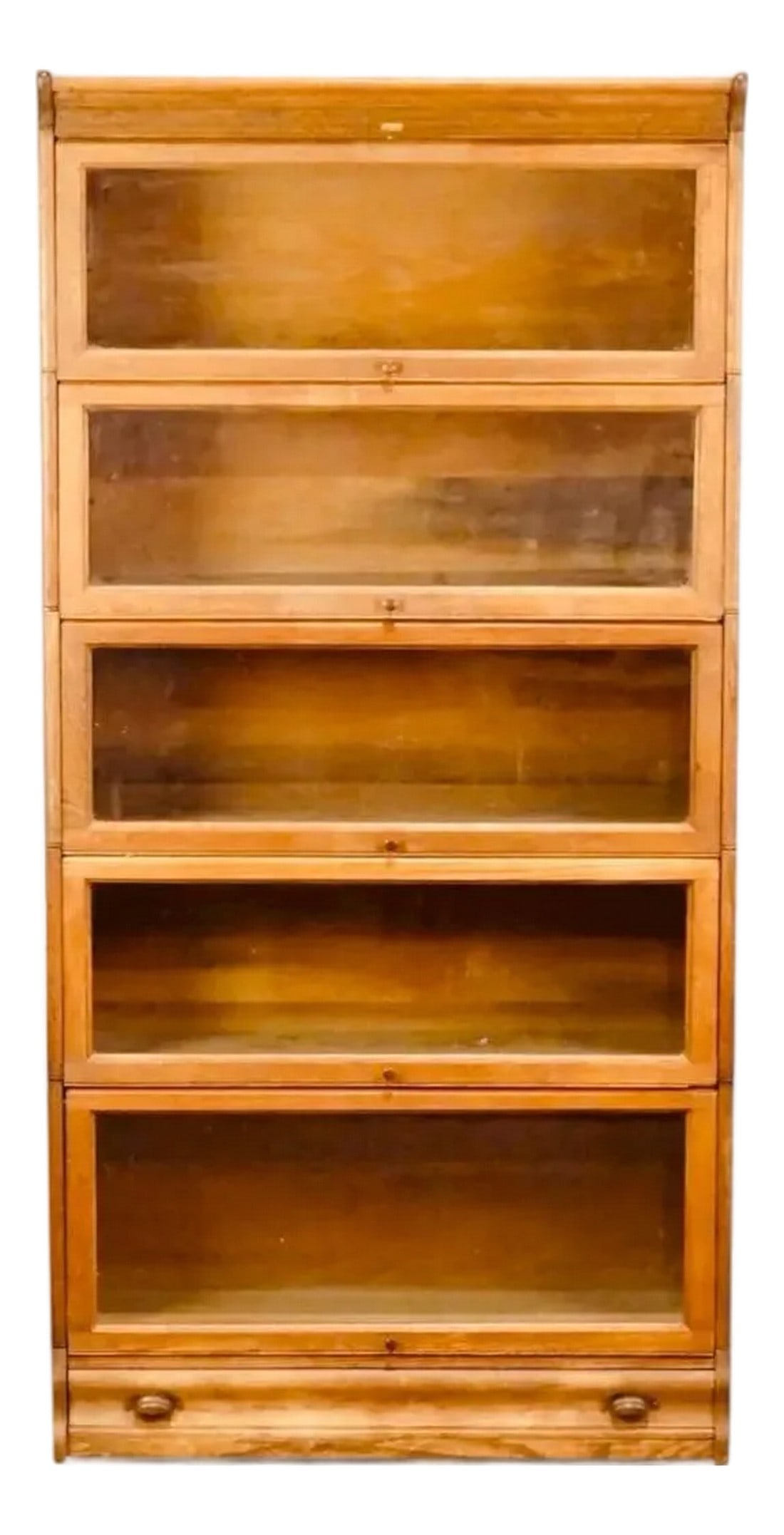 Antique Arts and Crafts Oak Wood Five-Stack Barrister Bookcase by Lundstrom (1 of 6)