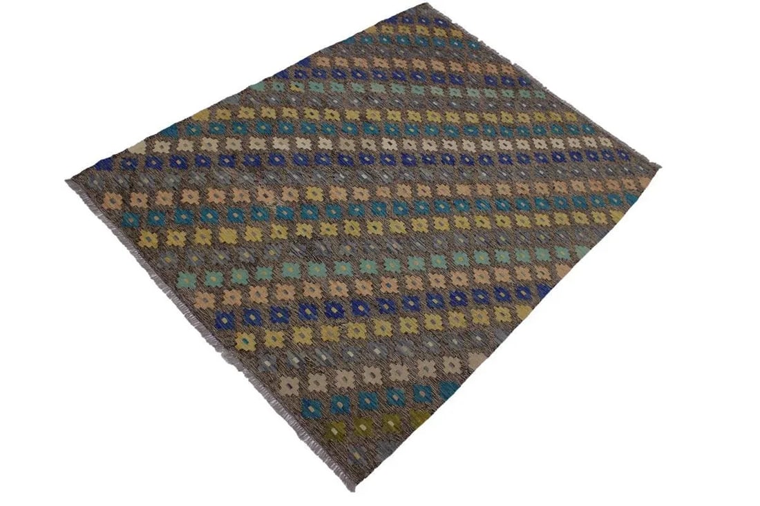 Boho Chic Kilim Hand-Woven Wool Rug - 5"²10"³ × 8"² - 2
