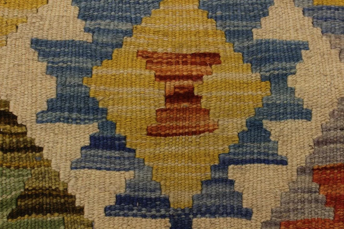 Bohemian Kilim Gold Hand-Woven Wool Rug -5'7 X 7'11 - 4