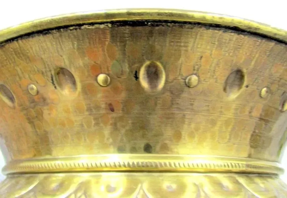 Vintage Large Italian Brass Hand Chased Planter - 6