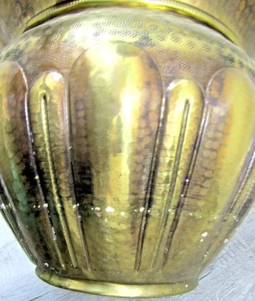 Vintage Large Italian Brass Hand Chased Planter - 8