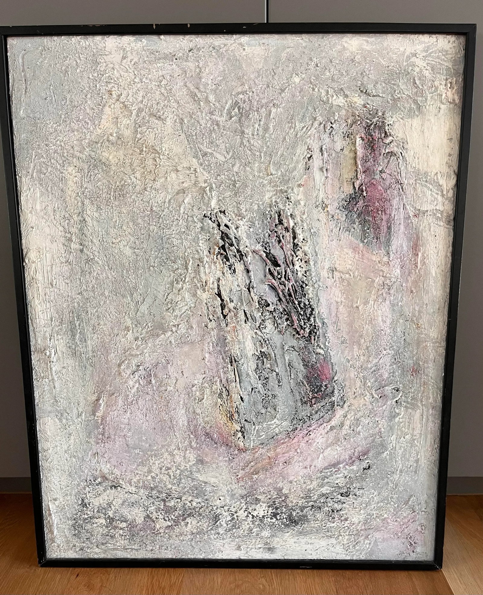 Geri Taper (Braunstein) 1968 Abstract Acrylic Painting Titled 'Hidden Image' - 2