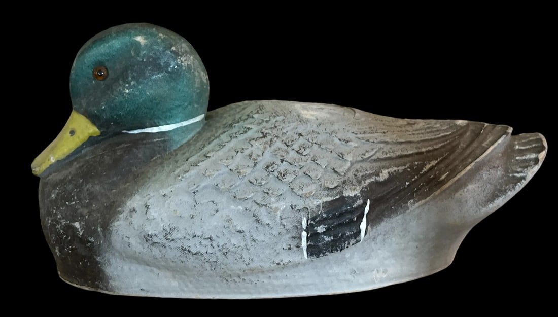1940s Hand Painted Papier Mâché Mallard Drake Duck Decoys - Set of 3 - 4