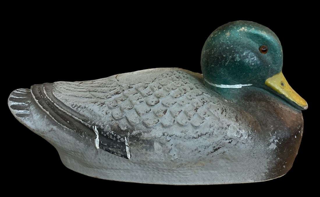 1940s Hand Painted Papier Mâché Mallard Drake Duck Decoys - Set of 3 - 5