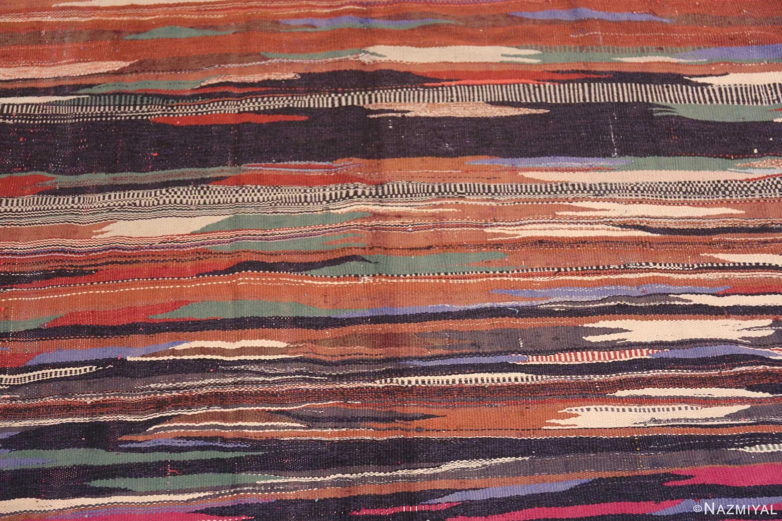 Nazmiyal Collection Gallery Colorful Vintage Moroccan Kilim Rug - 10