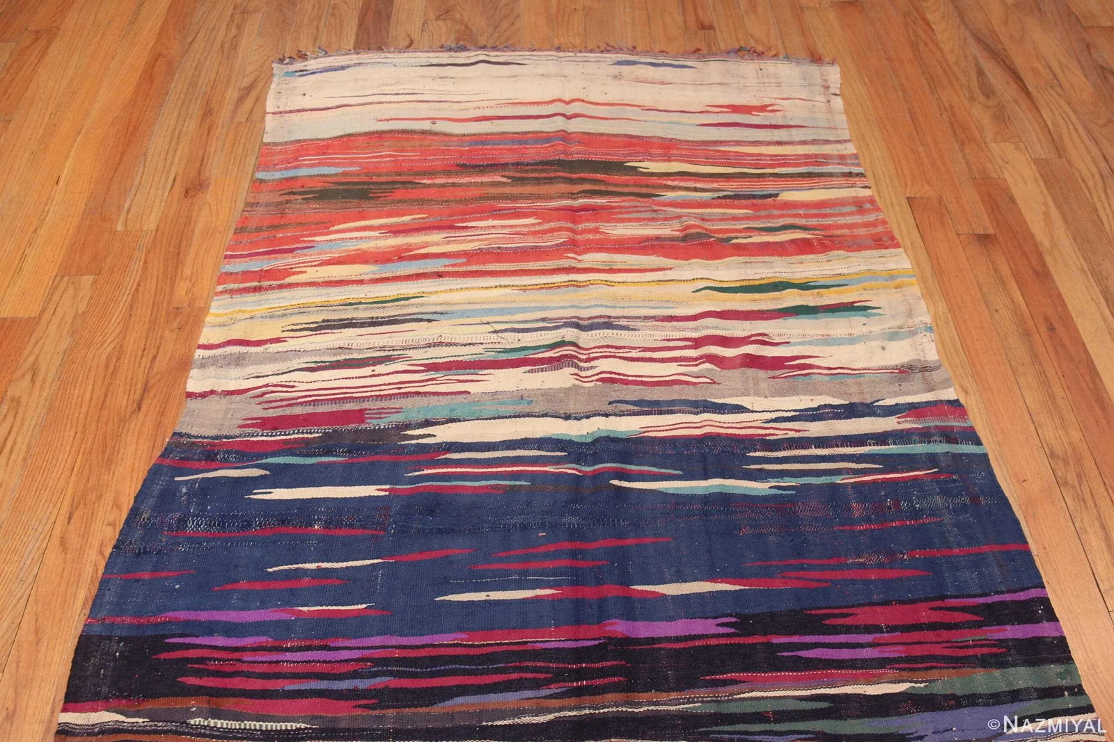 Nazmiyal Collection Gallery Colorful Vintage Moroccan Kilim Rug - 3